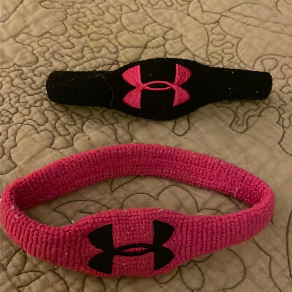 Under Armour Pink and Black arm bands